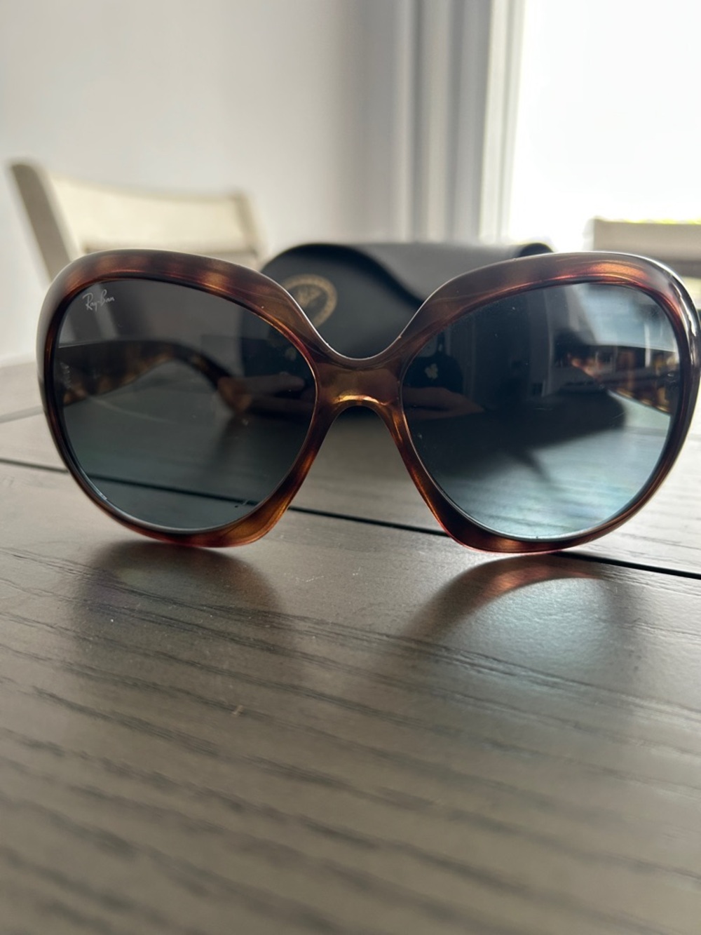 Ray-Ban Women's Tortoiseshell Sunglasses with Dark Lenses - Picture 3 of 5